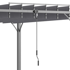 Pergola d'extérieur 12,8' x 9,7' avec toit rétractable en aluminium, gris