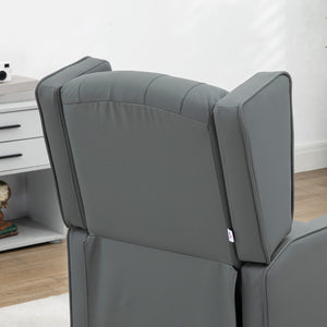 Fauteuil d'appoint moderne en similicuir avec rembourrage épais, gris