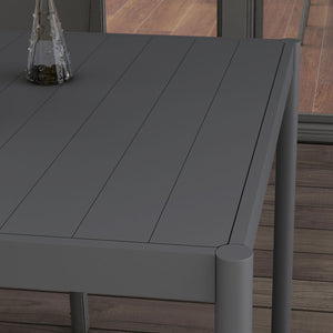 Table de jardin avec structure en aluminium, gris foncé