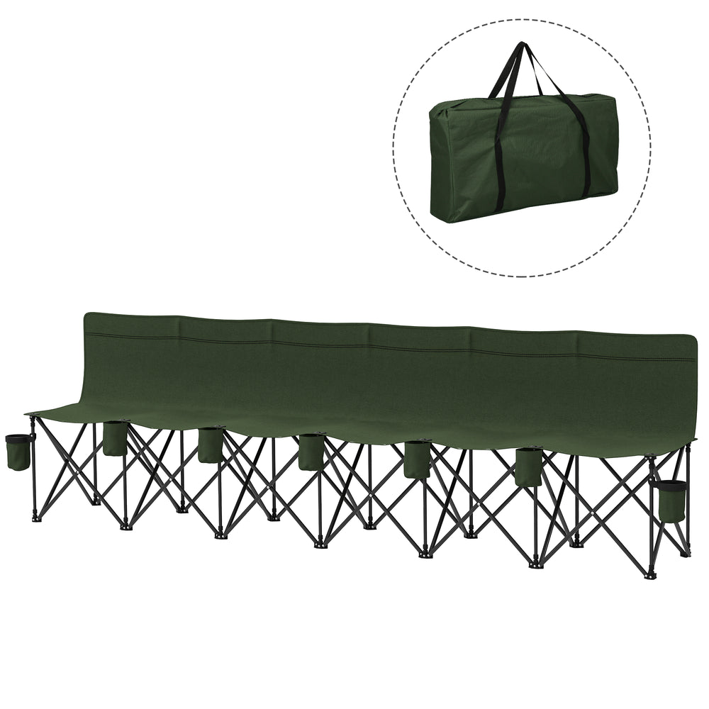 Chaise de camping pliante 6 places avec porte-gobelet et sac de transport