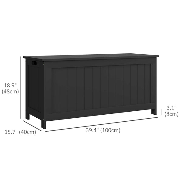 Coffre de rangement avec 2 charnières de sécurité, noir