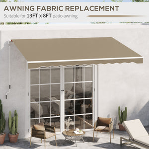 Replacement canopy for 8 x 13 retractable awning, UV protection, beige