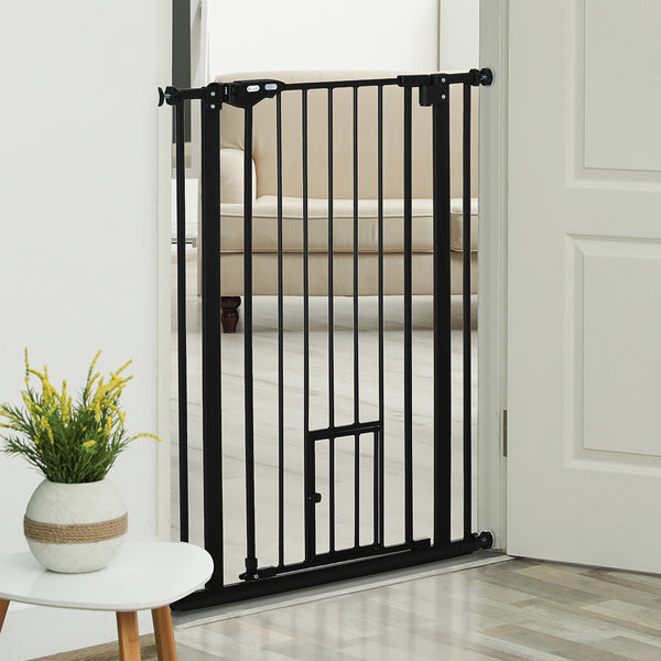 Barrière de sécurité pour chien à ouverture facile, noire