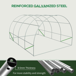 Sturdy tunnel greenhouse with 8 screened windows and stable structure