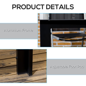 Table de jardin en aluminium rectangulaire, noire