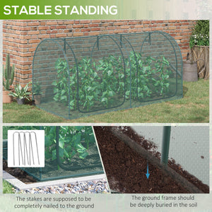 Grow cage with two zippered doors and 4 ground stakes