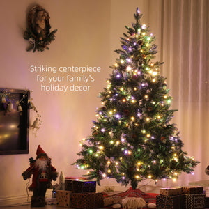 Sapin de Noël artificiel pré-éclairé de 7 pieds avec LED bicolore