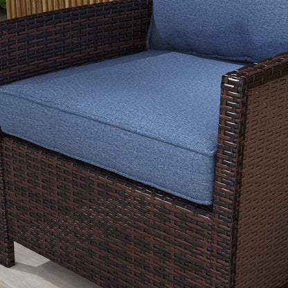 Coussins de remplacement, lot de 4, coussins de chaise de patio, bleu