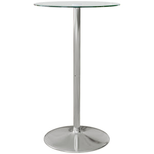 High bar table with tempered glass top