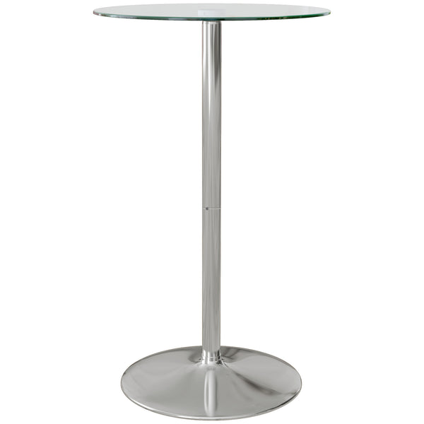 High bar table with tempered glass top