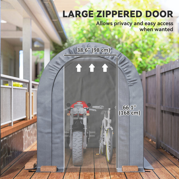Sturdy and portable garden shed, light grey