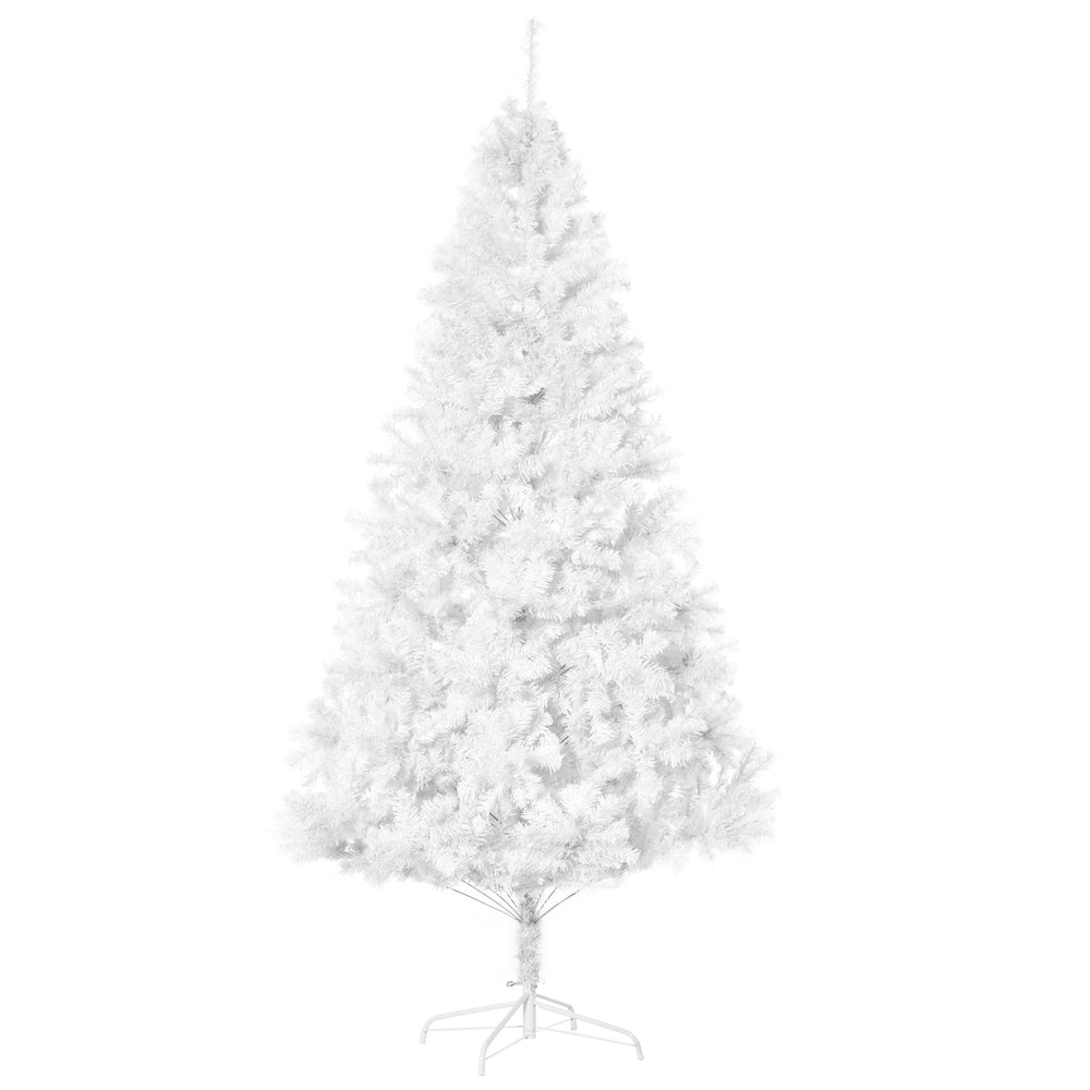 Sapin de Noël artificiel blanc de 7 pieds avec 1 230 branches et support en métal