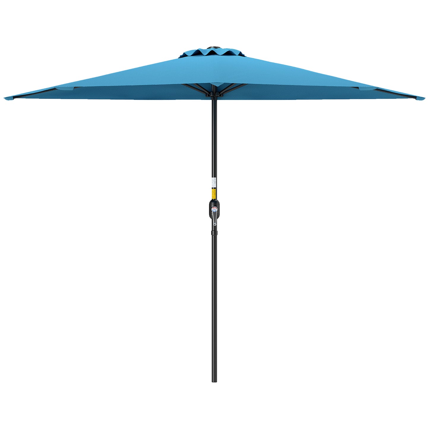 Outsunny 2.7m Half Round Parasol for Patio, Garden, Balcony, Window, Sun Shade with 5 Ribs, Light Blue