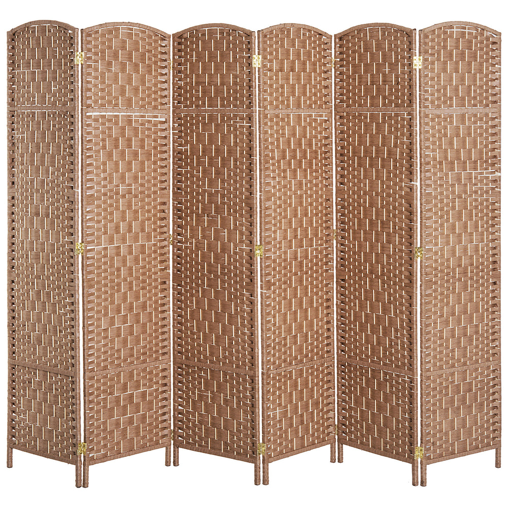 Cloison de séparation pliable avec 6 panneaux, couleur naturelle