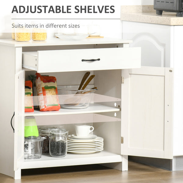 Storage buffet with sliding barn doors, distressed white