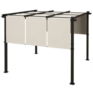 10 x 10 metal pergola with retractable canopy