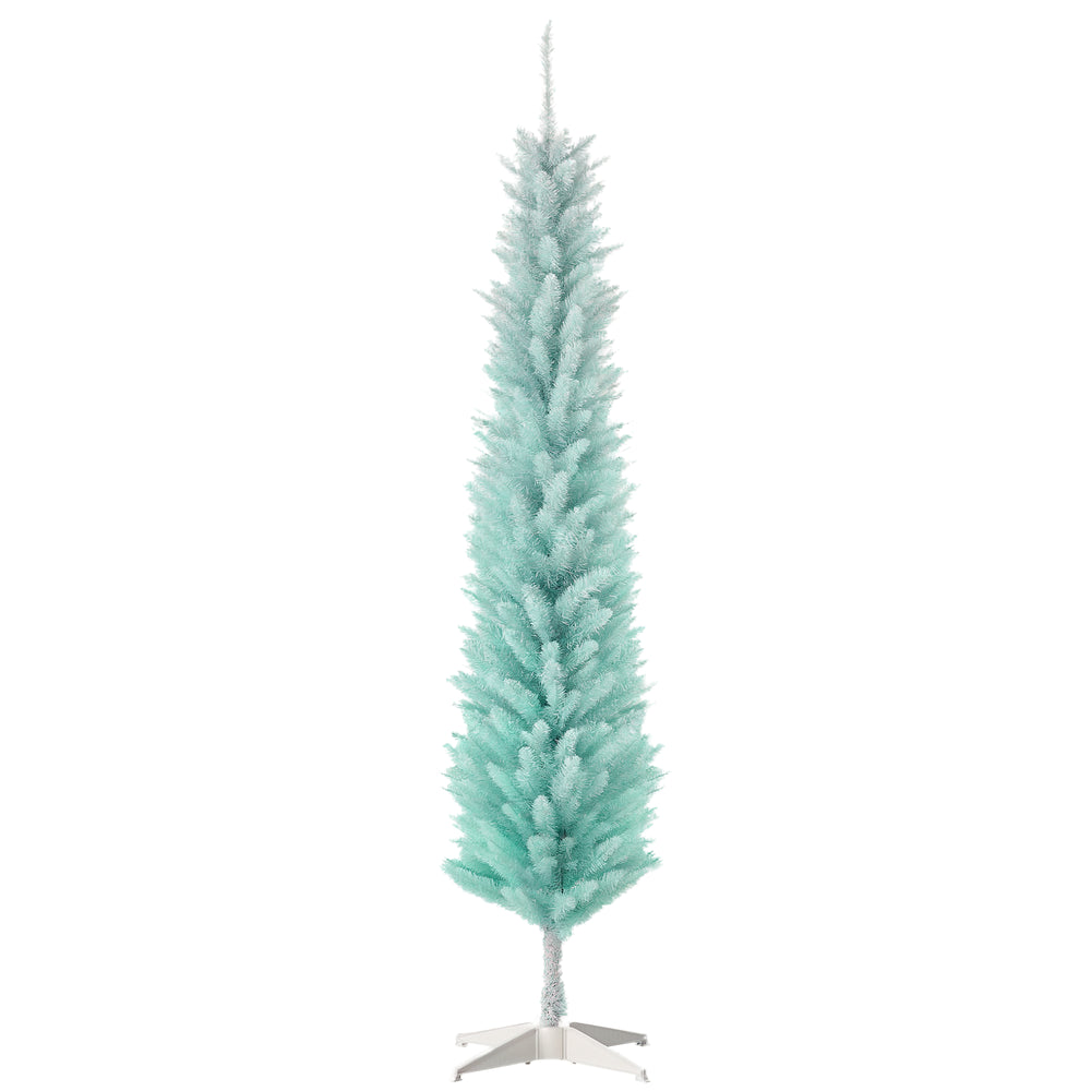 Sapin de Noël artificiel mince de 6 pieds bleu pâle