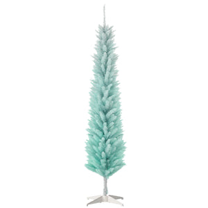 Sapin de Noël artificiel mince de 6 pieds bleu pâle