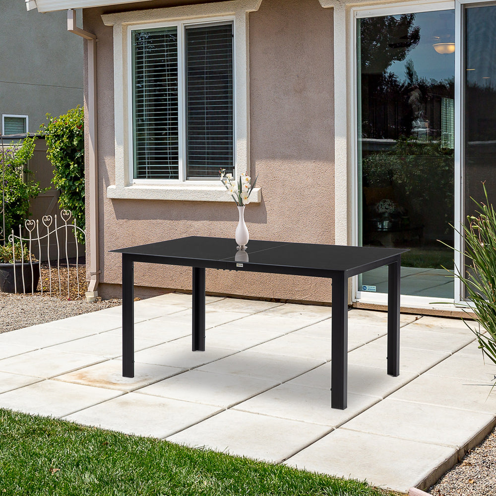 Table de jardin en aluminium rectangulaire, noire