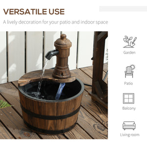 Fontaine de jardin avec pompe électrique pour porche, terrasse, cour, carbonisée