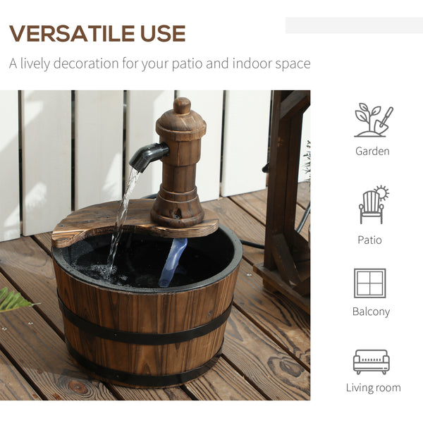 Fontaine de jardin avec pompe électrique pour porche, terrasse, cour, carbonisée