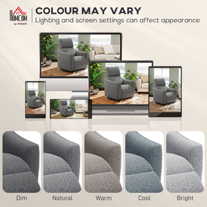 Fauteuil inclinable électrique, revêtement en tissu aspect lin, ports USB, repose-pieds, gris foncé