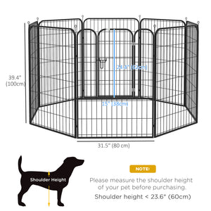 8-Panel Heavy-Duty Metal Playpen