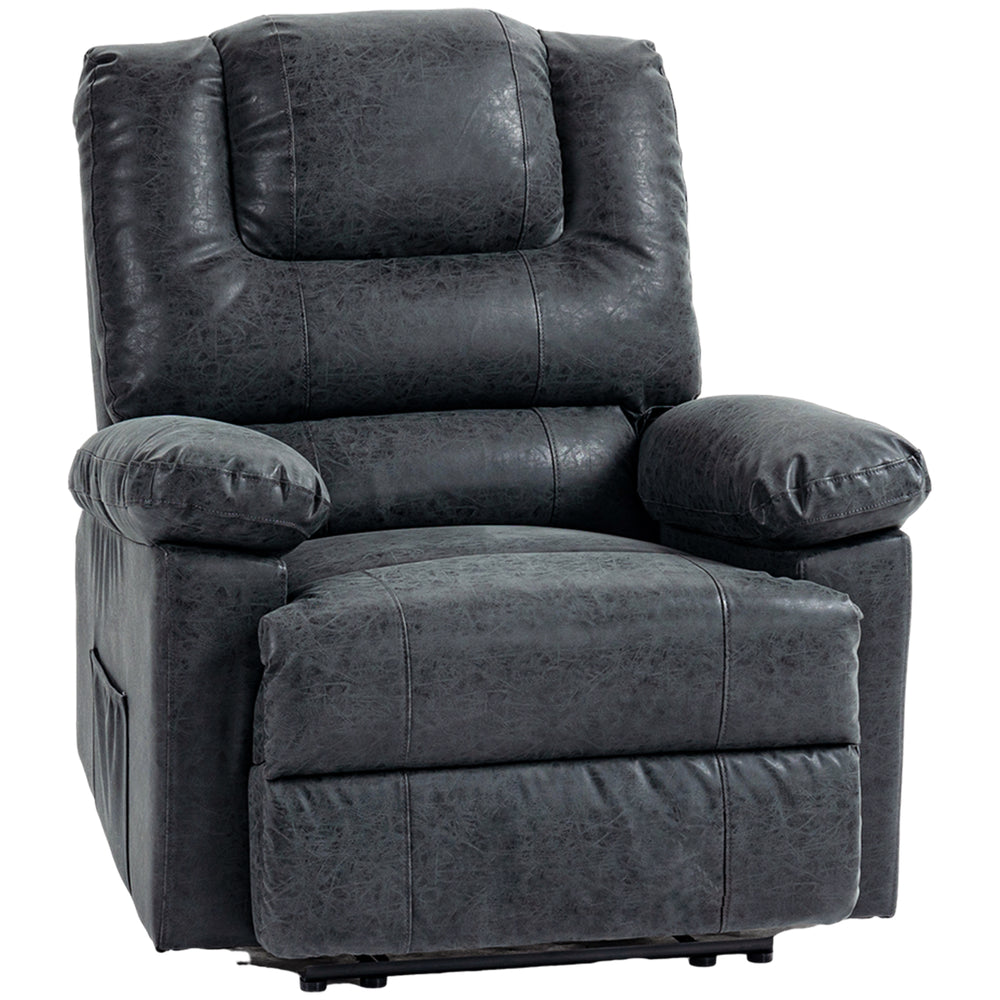 Fauteuil inclinable manuel en similicuir, noir