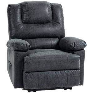 Fauteuil inclinable manuel en similicuir, noir