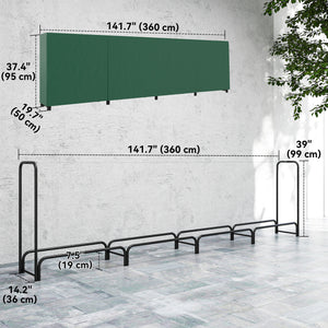 Râtelier à bois avec housse imperméable, support de stockage de bûches de 500 kg