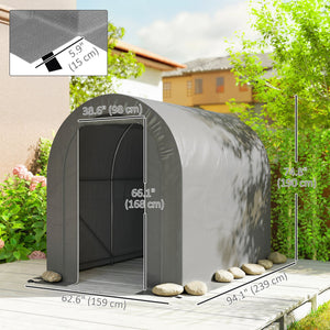 Sturdy and portable garden shed, light grey