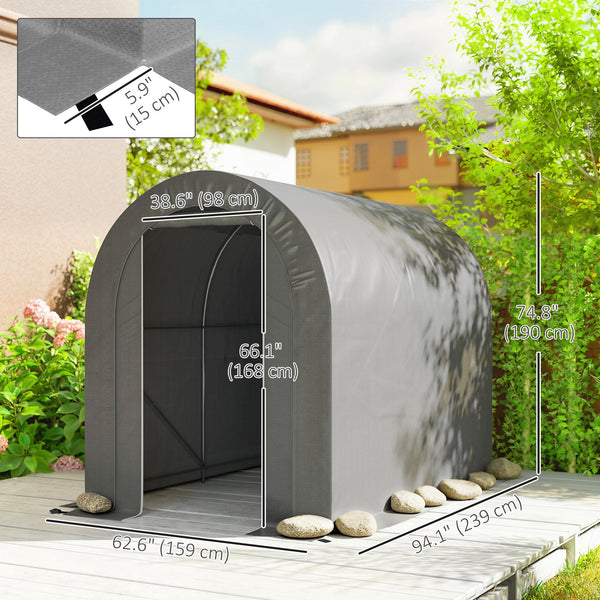 Sturdy and portable garden shed, light grey