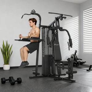 Station de musculation multifonction avec charge ajustable de 152 lb