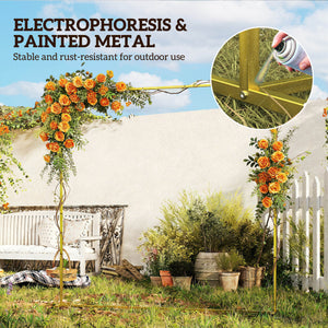 Square wedding arch with U-shaped supports