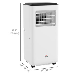 Climatiseur mobile de 8 000 BTU, 345 pi² (32 m²), déshumidificateur, ventilateur, mode veille automatique, minuterie 24 h marche/arrêt, kit fenêtre, blanc