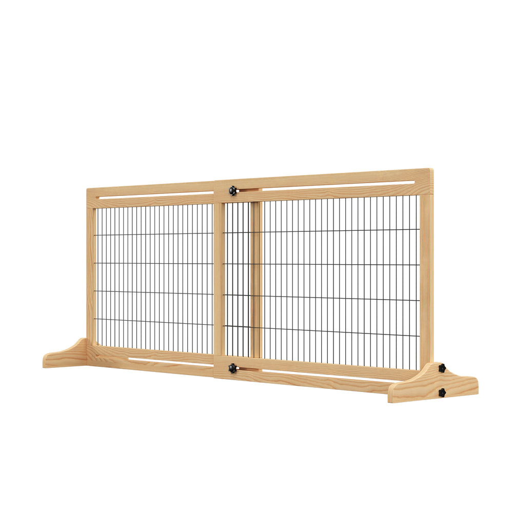 Barrière pour animaux de compagnie en bois autoportante avec pieds de support