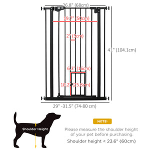 Barrière de sécurité pour chien à ouverture facile, noire