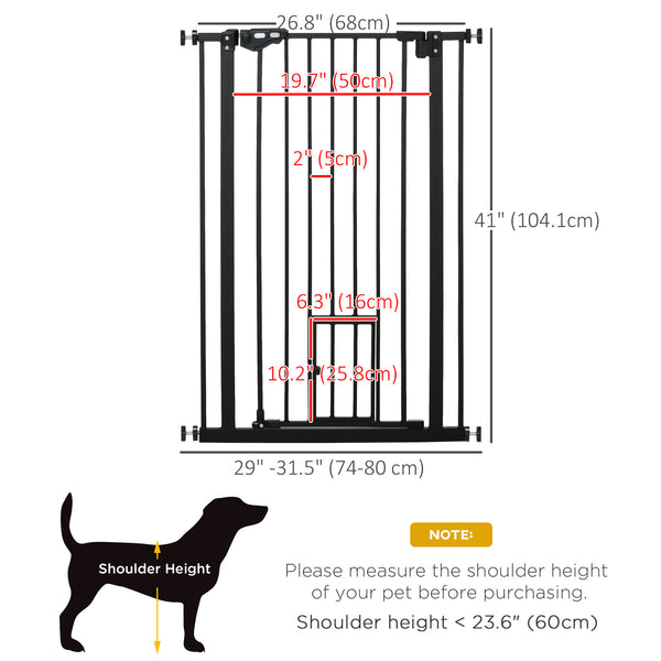 Barrière de sécurité pour chien à ouverture facile, noire