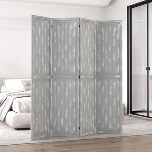 Paravent séparateur de pièce pliable, gris