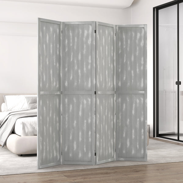 Paravent séparateur de pièce pliable, gris