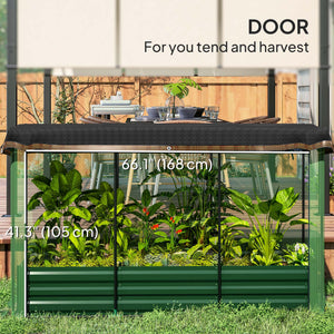 Jardinière en acier galvanisé avec cage de culture et toile d'ombrage pour fleurs, légumes et herbes aromatiques