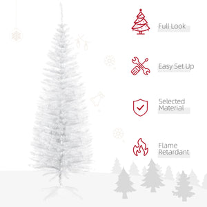 Sapin de Noël artificiel blanc de 5 pieds en forme de crayon