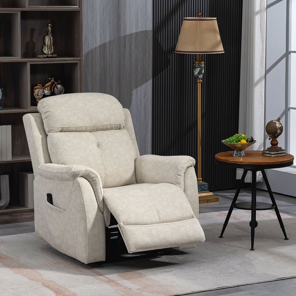 Fauteuil inclinable manuel avec massage par vibrations, beige