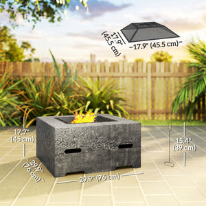 Wood-burning fireplace with poker, anthracite grey 