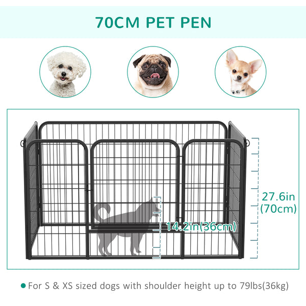 4-Panel Black Metal Dog Playpen
