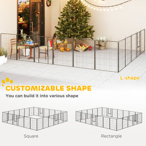 24 Panels 39" Height Heavy Duty Dog Playpen for Small Medium Large Dogs, Grey