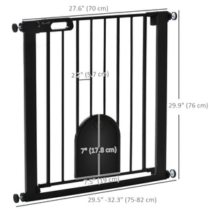 Barrière de sécurité extra large avec petite porte, noire