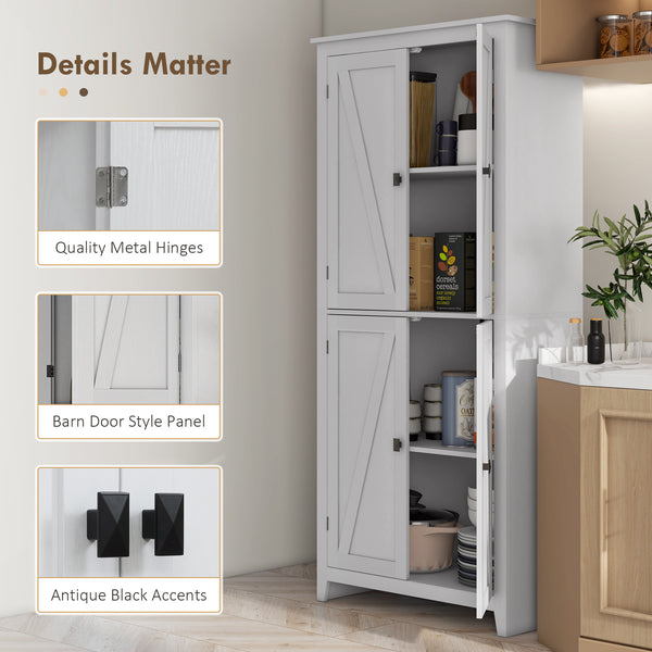 Armoire de rangement autoportante 72 po avec portes et étagères, blanche