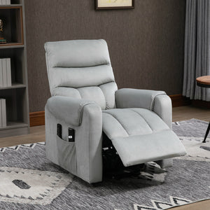 Fauteuil releveur inclinable massant avec 8 points de vibration, gris