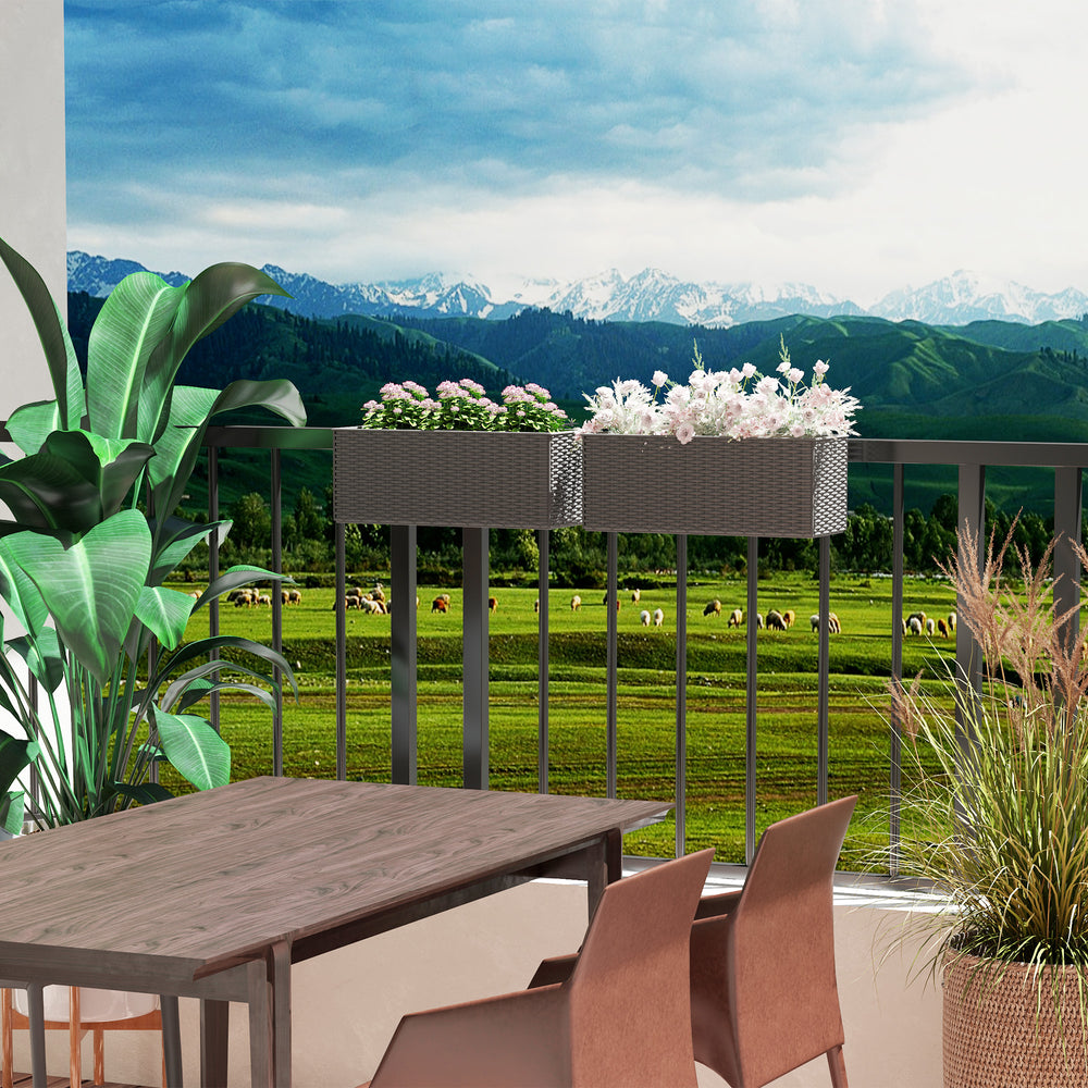 Lot de 2 pots de fleurs suspendus, gris